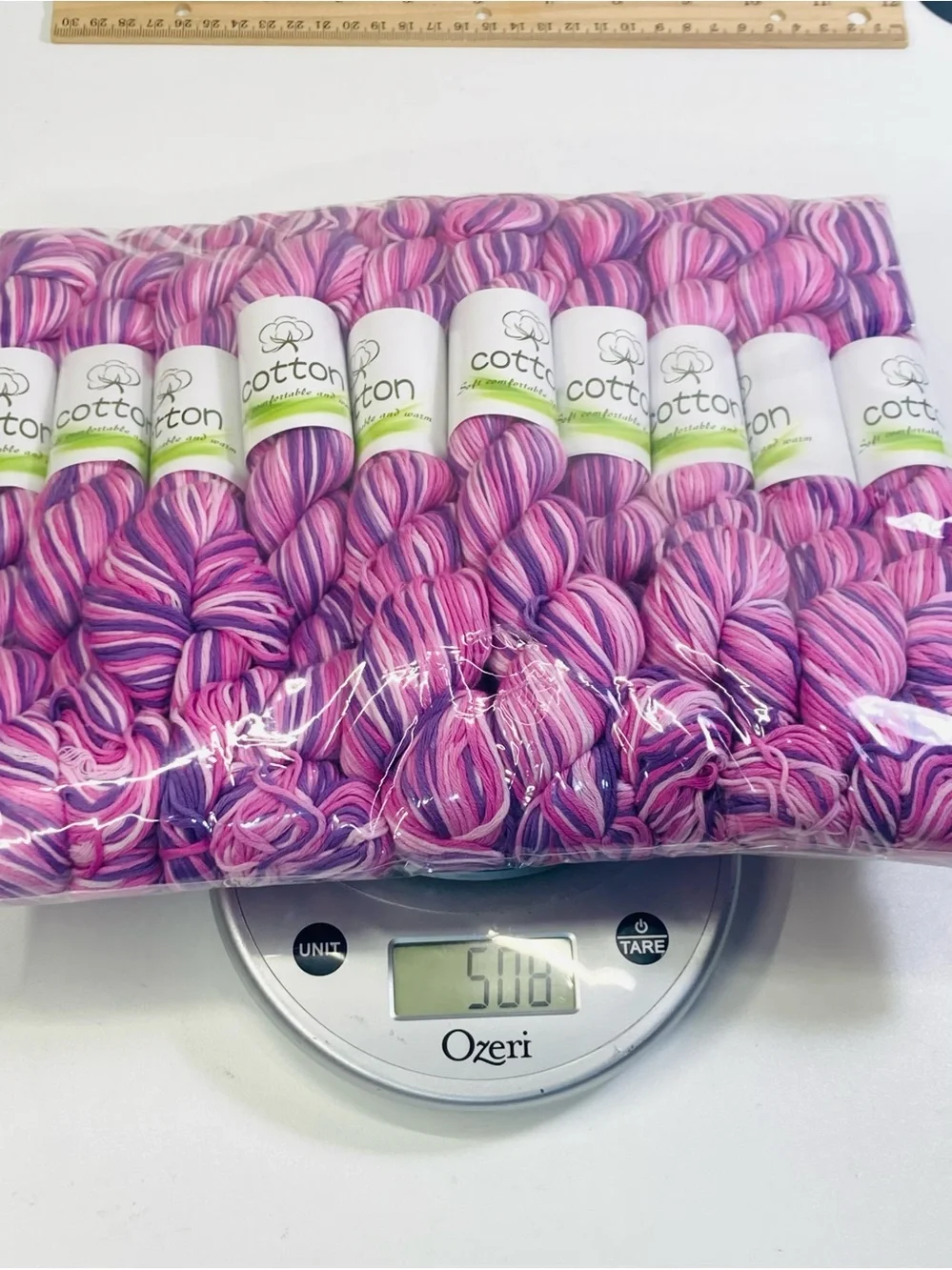 10 NEW (~500g total, ~50g ea.) 100% Cotton Variegated Hanks in  Wild Orchid